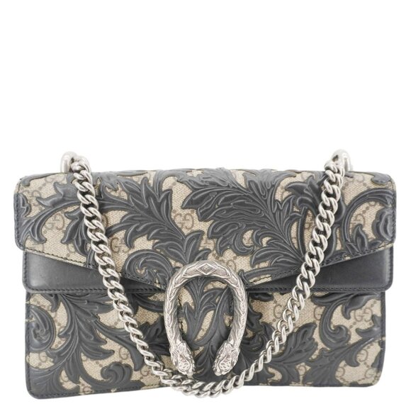 Gucci  Arabesque Small Dionysus GG Supreme Canvas Shoulder Bag Black - Picture 1 of 16